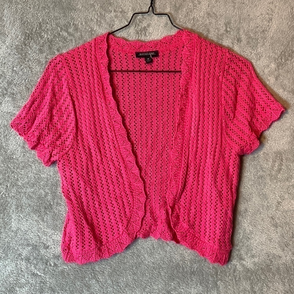 NWOT Notations Pink Knit Sweater Jacket